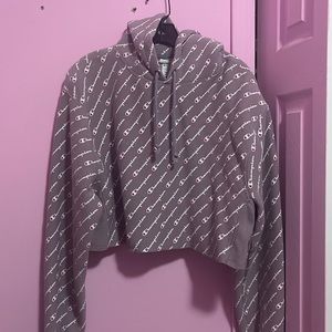 Champion Purple Cropped Reverse Hoody